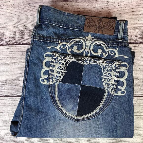 Vintage Y2k Sacred Cult Wide Leg Baggy Denim Jeans - Picture 1 of 6